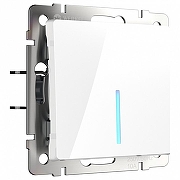 Выключатель проходной одноклавишный с подсветкой без рамки Werkel белый W1112101 цвет Белый