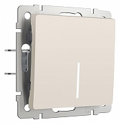 Выключатель проходной одноклавишный с подсветкой без рамки Werkel айвори матовый W1112162 цвет Желтый