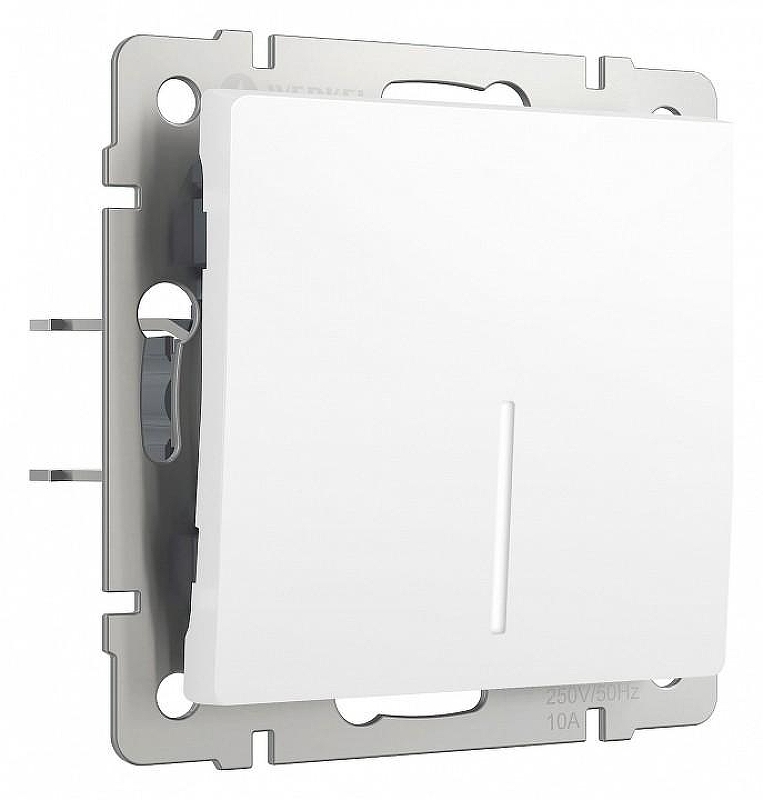 Выключатель проходной одноклавишный с подсветкой без рамки Werkel белый матовый W1112161 