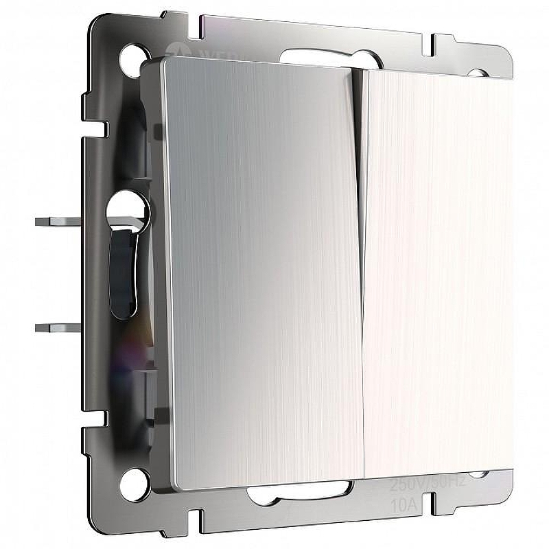 Выключатель двухклавишный без рамки Werkel глянцевый никель W1120002 