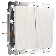 Выключатель двухклавишный без рамки Werkel перламутровый рифленый W1120013 цвет перламутровый рифленый