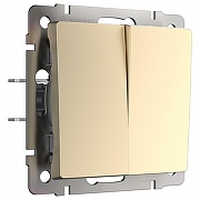 Выключатель двухклавишный без рамки Werkel шампань W1120011 цвет Бежевый