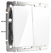 Выключатель проходной двухклавишный без рамки Werkel белые W1122001 цвет Белый