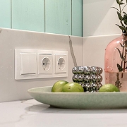 Выключатель проходной двухклавишный без рамки Werkel белые W1122001 цвет Белый-7