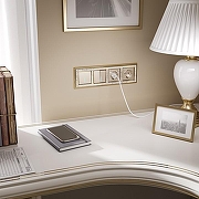 Выключатель проходной двухклавишный с подсветкой без рамки Werkel шампань W1122111 цвет Бежевый-1