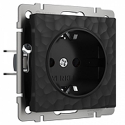 Розетка с заземлением, без рамки Werkel Hammer черный W1271008 цвет Черный