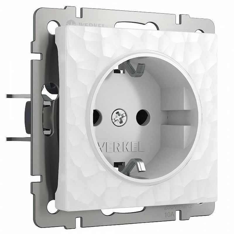 Розетка с заземлением и со шторками, без рамки Werkel Hammer белый W1271101 
