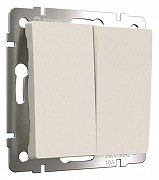 Выключатель проходной двухклавишный с самовозвратом без рамки Werkel айвори матовый W1122462 цвет Желтый