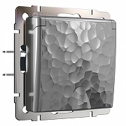 Розетка влагозащищенная с заземлением и со шторками, без рамки Werkel Hammer серебряный W1271206 цвет Серебро