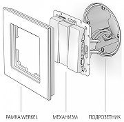 Выключатель трехклавишный без рамки Werkel черный матовый W1130008 цвет Черный-2