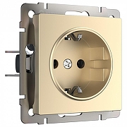 Розетка с заземлением и со шторками, без рамки Werkel шампань W1171111 цвет Бежевый