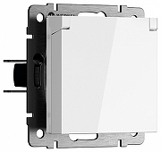 Розетка влагозащищенная с заземлением и со шторкой, без рамки с крышкой Werkel белые W1171201 цвет Белый