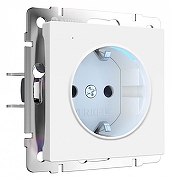 Розетка с заземлением с подсветкой, без рамки Werkel белый матовый W1171461 цвет Белый