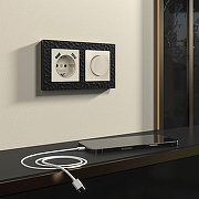 Розетка с заземлением и со шторками и 2хUSB, без рамки Werkel айвори матовый W1171562 цвет Желтый-1