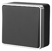 Выключатель проходной одноклавишный без рамки Werkel Gallant (черный/хром) W5012035 цвет Черный