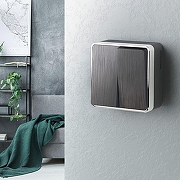 Выключатель двухклавишный Werkel Gallant (графит рифленый) W5020004 цвет Графит-1