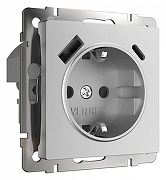 Розетка с заземлением и со шторками и USB Werkel серебряный матовый W1171765 цвет Серебро