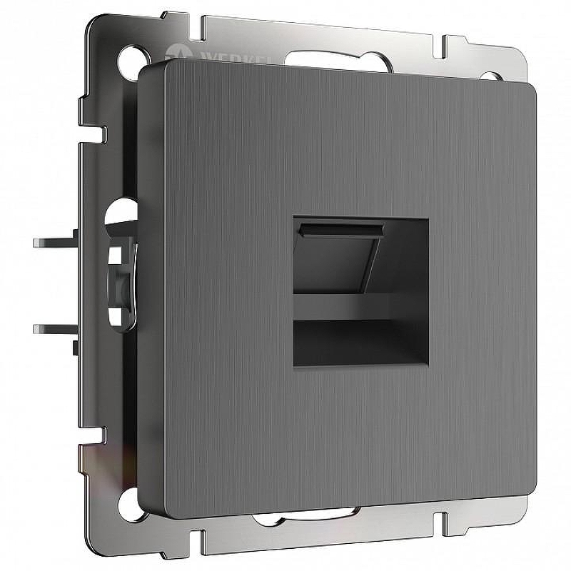 Розетка Ethernet RJ-45 без рамки Werkel графит рифленый W1181004 
