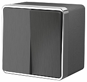Выключатель двухклавишный влагозащищенный Werkel Gallant (графит рифленый) W5020204 цвет Графит