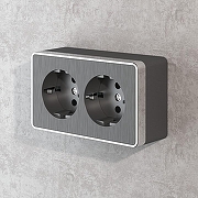 Розетка двойная с заземлением Werkel Gallant (графит рифленый) W5072104 цвет Графит-1