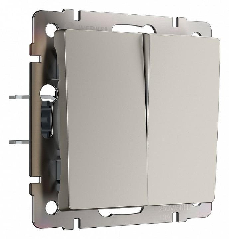 Выключатель двухклавишный без рамки Werkel дымчатый W1220004 