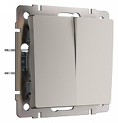 Выключатель двухклавишный без рамки Werkel дымчатый W1220004 цвет Серый