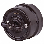 Выключатель одноклавишный Werkel Ретро (коричневый) W5612014 цвет Коричневый