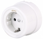 Розетка с заземлением, без рамки Werkel Ретро (белый) W5671001 цвет Белый