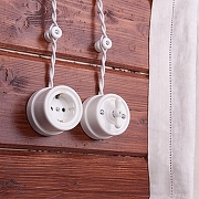 Розетка с заземлением, без рамки Werkel Ретро (белый) W5671001 цвет Белый-5