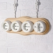 Розетка с заземлением, без рамки Werkel Ретро (белый) W5671001 цвет Белый-6