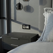 Выключатель проходной двухклавишный с подсветкой без рамки Werkel дымчатый W1222104 цвет Серый-1