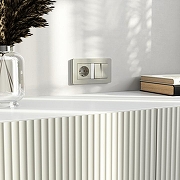 Выключатель проходной двухклавишный с подсветкой без рамки Werkel дымчатый W1222104 цвет Серый-4