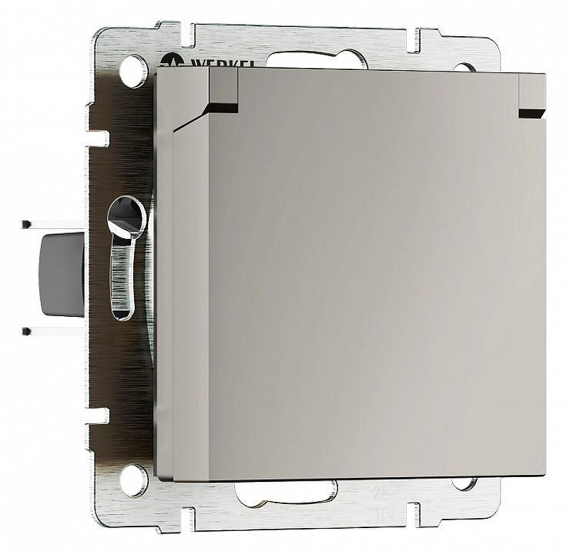 Розетка влагозащищенная с заземлением и со шторкой с крышкой Werkel дымчатый W1271204 