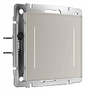 Выключатель двухклавишный с подсветкой без рамки Werkel дымчатый W4522014 цвет Серый