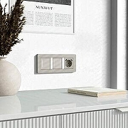 Выключатель двухклавишный с подсветкой без рамки Werkel дымчатый W4523641 цвет Серый-1