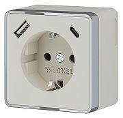 Розетка с заземлением и со шторками и USB Werkel Gallant (слоновая кость) W5071703 цвет Слоновая кость