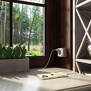 Розетка с заземлением и со шторками и USB Werkel Gallant (шампань рифленый) W5071710 цвет Бежевый-2