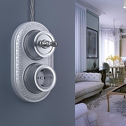 Выключатель на 4 положения Werkel Ретро (матовый хром) WL19-01-05 цвет Серый-1