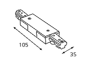 Соединитель линейный для треков Italline WSO WSO 73 white цвет Белый-3