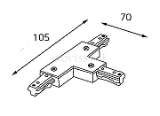 Соединитель T-образный для треков Italline WSO WSO 76 black цвет Черный-2