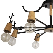 Люстра на штанге Loft it Sven 10024/8 Black цвет арматуры Коричневый, Черный-2