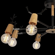 Люстра на штанге Loft it Sven 10024/8 Black цвет арматуры Коричневый, Черный-3