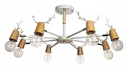 Люстра на штанге Loft it Sven 10024/8 White цвет арматуры Белый, Коричневый
