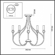 Люстра на штанге Lumion Mackenzie 4495/5C цвет арматуры Прозрачный, Никель-8