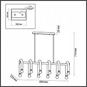 Люстра на штанге Lumion Caspian 5699/12C цвет арматуры Хром, Черный-1