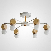 Люстра на штанге Imperiumloft JX JX01 цвет белый, дерево светлое