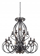 Люстра Vitaluce V1014 V1014/12+6 цвет черный с золотой патиной-1