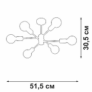 Люстра на штанге Vitaluce V39940 V39940-8/6PL цвет арматуры Золото-1