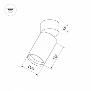 Накладной светильник Arlight POLO 024382(1) цвет плафона/подвески Черный, цвет арматуры Черный-11