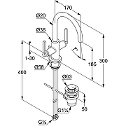 Смеситель для раковины Kludi Nova Fonte Puristic 201183915 Черный матовый-2